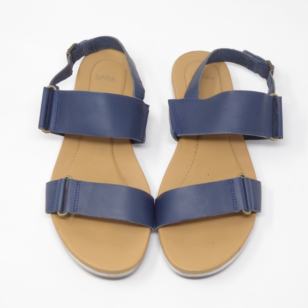 Teva Avalina Women Sandals Blue Leather Ankle Strap Flat 6 - Picture 3 of 8